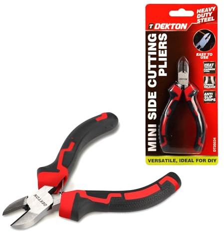 DEKTON Mini Side Cutting Pliers- Precision 6 Wire Cutters with Ergonomic Handles| High-Carbon Blades for Clean Cuts| Ideal for Electronics, Crafts, Small Projects| Durable, Compact Design for Control