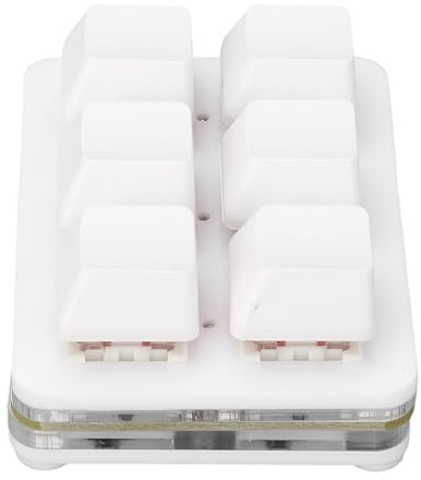 Sxhlseller Red Switch Mechanical Game Keyboard 6 RGB DIY Programmierbare Tastaturen, Kompakt und Tragbar für die Musikproduktion, Heiße Sweppable Switches (White)