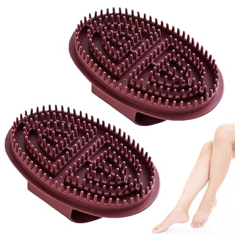 2 Stück Massagebürste,Meridian Massage Bürste,Körper Massagebürste,Meridianbürste,Gua Sha Körper,Massageset,Lymphdrainage,Körperbürste,Braun Körperentspannung für Paarmassage,Ganzkörper Entspannung