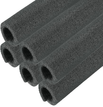 QUARKZMAN 6 Piezas Tubo De Espuma Para Aislamiento De Tuberías Tubo De Espuma Dividido Revestimiento De Tuberías 25mm (1 Pulgada) DI 45mm DE 2 Congelación Para Tuberías De Cobre Negro