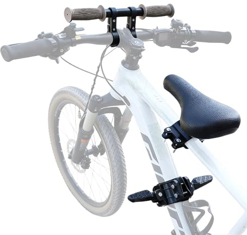 BORDEAG Kindersitz Fahrrad Vorne, Shotgun Kindersitz, Mountainbike-Kindersitz, Abnehmbarer Kinder Fahrradsitz für Kinder 2-6 Jahre, Rennräder Mountainbikes, Maximale Tragfähigkeit 50KG Schwarz