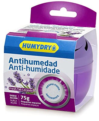 HUMYDRY Duplo 75g Luftentfeuchter mit Lavendelduft | funktioniert ohne Strom und ohne Batterien | für kleine Räume | sorgt für ein optimales Feuchtigkeitsgrad | beseitigt zu hohe Luftfeuchtigkeit