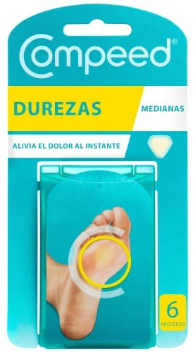 COMPEED Durezas Medianas, Eliminación Rápida, Alivio del Dolor, Pack 6 uds.