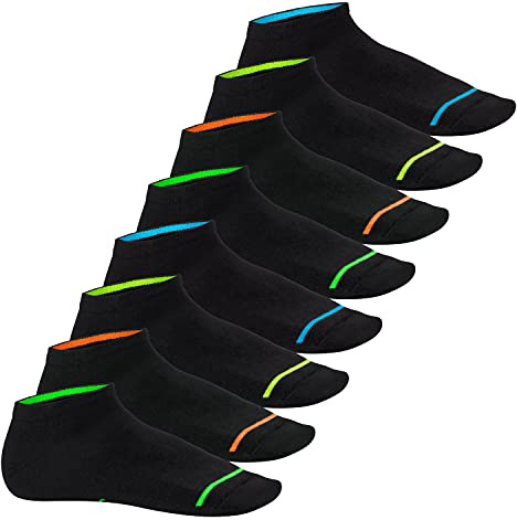 Footstar Herren & Damen Sneaker Socken (8 Paar) Kurze Sportsocken im Neon Look