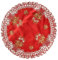 HanaQi Weihnachten Tischläufer Tischdecke Dunkelrot Leinenoptik Rot Kerzen Stickerei (ca. 85 cm Rund)