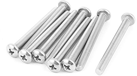 sourcing map 10Stk M5 x 50mm Gewinde Kreuzschlitz Rund-Kopf Maschine Schrauben Bolzen