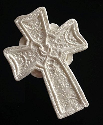 Large Lovely Edible Sugar Cross; Pearl White/Ivory; 8.2cm; Handmade Communion, Baptism, Christening Cake Topper/Decoration