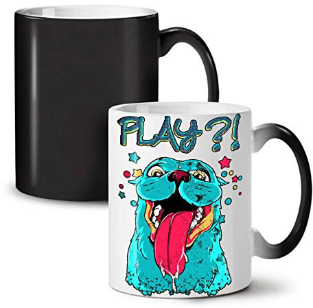 Wellcoda abspielen Niedlich Tier Tier Farbwechselbecher, Verrückt Tasse - Großer, Easy-Grip-Griff, Wärmeaktiviert, Ideal für Kaffee- und Teetrinker