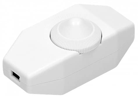 Schnur Dimmer für Glühlampen Halogen und Niedervolthalogenlampen, 250VAC bis-80W, Weiß