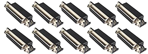 Futheda 10 Stück DB25 Buchse Stecker DB-25 Buchse Adapter Konverter RS232 25-Pin 2 Reihen Computer VGA Kabel Adapter Löttyp