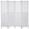 Paravent HWC-A84, Raumteiler Trennwand Sichtschutz, Ornamente 170x161cm - weiß