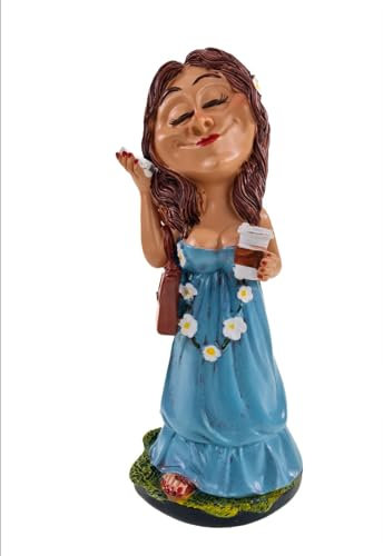 VOGLER Joh. Vogler GmbH Funny Life It-Girl Figur mit Handy - Witzige Karikatur 17cm Statue aus Polyresin - Moderne Deko Skulptur für Wohnzimmer, Büro - 17x7x7 cm - Geschenkidee