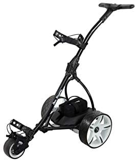 Ben Sayers Electric Golf Trolley | 18-Hole Lithium Battery Trolley | 9 Speed, Auto Distance Function | Over £100 Free Accessories (Black/White)