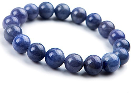 Armband mit blauen natürlichen Tansanit-Edelsteinen, groß, rund, 12 mm, One Size, Tansanit, Natürlicher Tansanit-Edelstein