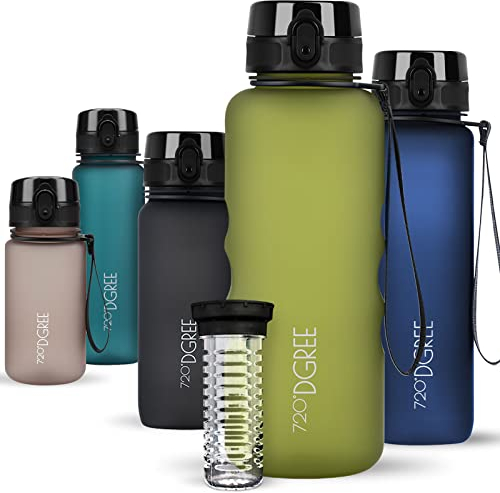 720°DGREE Gourde d'Eau 1,5l “uberBottle“ +Fruit-Infuseur, softTouch - Sans BPA, Anti-fuite - Bouteille XL - Water bottle, Bidon idéale pour Sport, Gym, Randonnée, Camping, Université, Voyage, Travail