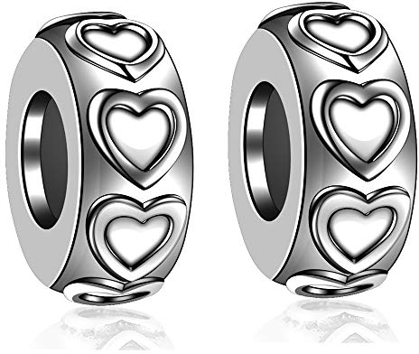 LOVANS 2 PCS 925 Sterling Silber Gummi Spacer Stopper für DIY Armbänder