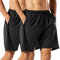 HMIYA Herren Sport Shorts Schnell Trocknend Kurze Hose mit Reißverschlusstasch (Schwarz,XL)