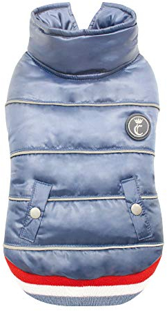 Croci Gefütterte Hundejacke Tricolour - Wasserfest, Synthetik, Blau, 45 cm - 30 g, Winter, Large, Unisex, Klassisch