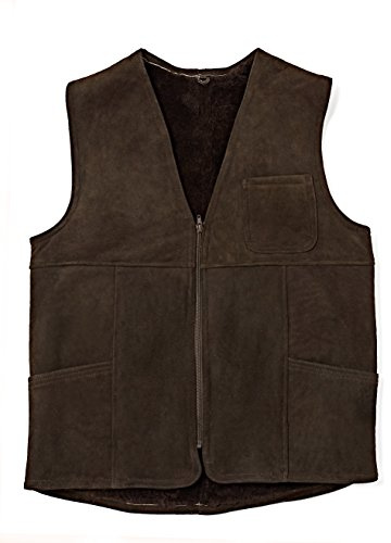 Reissner Lammfelle Herrenweste RICO Lammfell Wildleder dunkelbraun 3XL