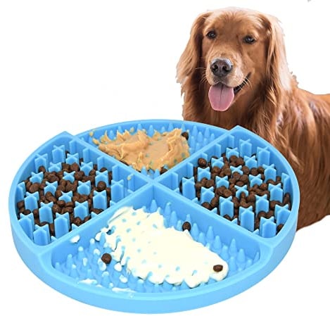 Bangp Slow Feeder Pet Mat, licky Pad for Dogs, Puppy Feeder, Fun Interactive Dog Mats, Relief Calming Mat Anxiety, Training Licking Mat Perfect for Pet, Lick Pad(Blue)