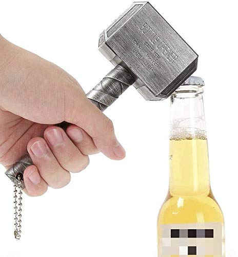 Marteau de Thor Décapsuleur Bière Opener Barre de vin Mjolnir Quake Décapsuleur en Forme de Bouteille de bière Opener(Argent)