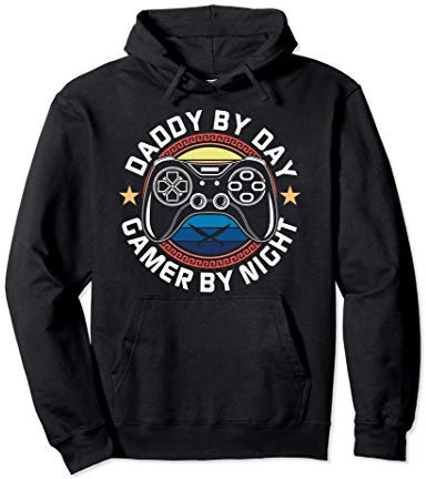 Daddy by Day Gamer by Night Vintage PC Video Game Gaming Dad Felpa con Cappuccio