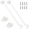 JatilEr Cabin Hook 16 Inch 2 Pack, Stainless Steel Gate Hook and Eye Latch Barn Door Lock Gate Door Swivel Window Door Hook Outside with Mounting Screws for Shed, Gate or Garage Door (White)