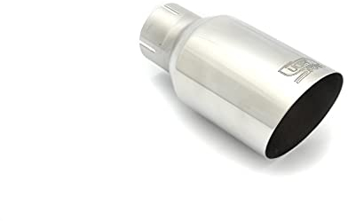 CARTUNER Auspuffblende Endrohr 90mm rund scharf Edelstahl poliert rund abgeschrägt (Passend für Anschluß 55mm)