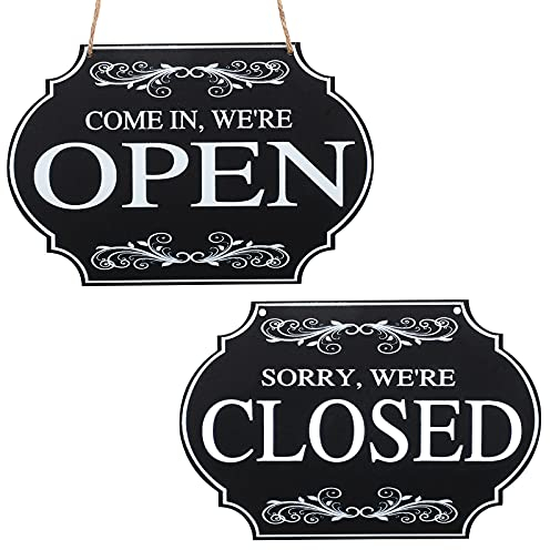 Rustikales Hölzernes Geschäft Open und Closed Geschäft Schild Zweiseitiges Umkehrbares Come in We're Open, Sorry We're Closed Geschäft Hängendes Schild für Tür Fenster Dekor 11,8 x 7,8 Zoll