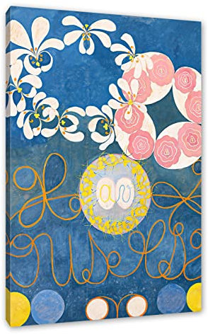 Pixxprint Hilma af Klint - The Ten Largest, Größe: 120x80cm, Leinwandbild, fertig gespannt, Wandbild, Dekoration, Kunstdruck, kein Poster