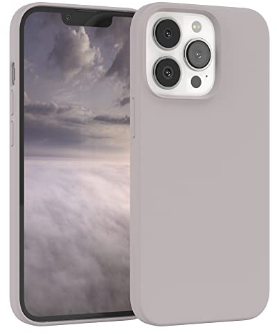 EAZY CASE Premium Silikon Handyhülle kompatibel mit iPhone 13 Pro, Slimcover mit Kameraschutz und Innenfutter, Silikonhülle, Schutzhülle, Bumper, Handy Case, Hülle, Softcase, Rosa Braun