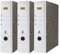 Idena 90083 - Ordner für DIN A4, 8 cm breit, Wolkenmarmor, weiß, 3 Stück