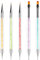 Sularpek 5 Pièces Pinceaux Ongles, Pinceaux en Détail à Ongles, Dotting Dessin Brosse Pinceau, Dotting Tools Stylo à Ongles 2 en 1, Pinceaux Ongle Gel UV Nail Art, pour La Peinture et le Pointillé
