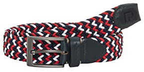 Redbridge Geflochtener Gürtel Elastisch Flexibel verstellbar Unisex Stretchgürtel Rot-Navyblau-Weiß 90