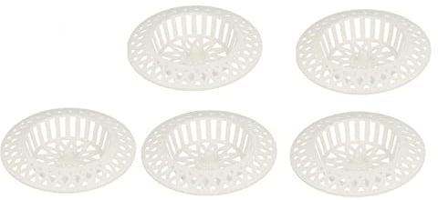 5 Stück Ablaufsieb Haarsieb Ablauf Dusche Abfluss Kunststoff Ø 60 mm weiß