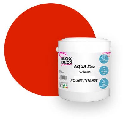 Peinture murale acrylique aspect velours Aqua Déco - 2,5L, Rouge intense