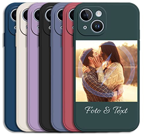 Sunrive Personalised Custom Case compatible with iPhone 14 1513 12 Pro Max 11 Mini Xr Xs X 8 7 Plus SE Compatible with MagSafe, Soft TPU Customised Cover with your own photo, image,Picture or text