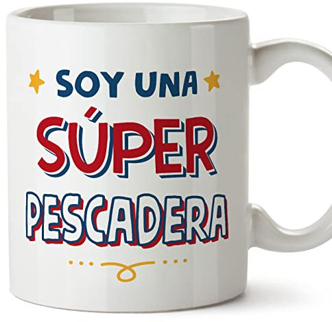 MUGFFINS Tazas para PESCADERA mujer - En Español - Soy Súper - 11 oz / 330 ml - Regalo original y divertido