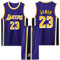 2-Teiliges Kinder/Erwachsene Basketball Jersey,Kinder/Erwachsene ärmelloses Basketball Jersey,Kinder/Erwachsene Basketball Trikot # 23 Sportswear T-Shirt Weste Violett L