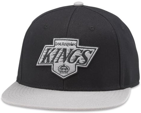 AMERICAN NEEDLE NHL National Hockey Team Baseball Hat Adjustable Snapback Trucker Cap 400 Series Collection, La Kings (Schwarz), Einheitsgr��e