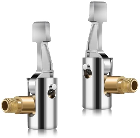 Amabro 2 Pièces Embout gonflage Pneu Voiture,Embout Pompe Velo,Valve Pneu Voiture Embout gonflage Ballon Embout Gonfleur Compresseur Air Pompe Velo Valve Pneu Voiture Adaptateur Clip De en Laiton