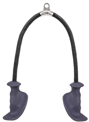 JASPORT Ergonomisches Trizeps-Seil (Grau) für Indoorkrafttraining für das Training von Trizeps, Ruchen, Bauch, für Kraftstation, Smith Rack, Fitnessstudio oderGym zuhause, Anti-Hornhaut…