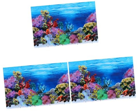 DOITOOL 3pcs Aquarium Glue Background Fresh Fish Tank Sticker Decor Small Stand