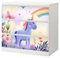 Sunnywall® Möbelfolie passend für IKEA Malm Kommode Schrankfolie Aufkleber mit Einhorn in Märchenwelt Motiv | blasenfrei verkleben | Kinderzimmer 3er 80 cm