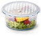NUTRIUPS 0.9L Boîtes Alimentaire en Verre, Récipient en Verre avec Couvercle, Boîte Conservation Alimentaire, Passe au Micro-ondes et au Four (PAS LES COUVERTS)-Rond