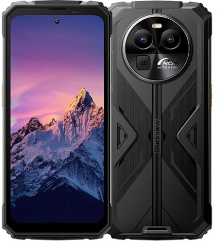 Blackview Smartphone Rugged BV8100, Doppie Torce LED, Helio G99 24GB+256GB, 6,5'' 120Hz 2,4K FHD+, Fotocamera 50MP, Batteria 8800mAh, Telefono Cellulare Impermeabile IP68 Android 14, GPS NFC Nero
