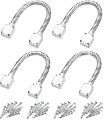 sourcing map 4 Pcs Flexible Door Loop Wire Protection Sleeving Door Wire Conduit Power Transfer Loop Armored Cable Protector Sleeve with Ends 400mm x 14mm