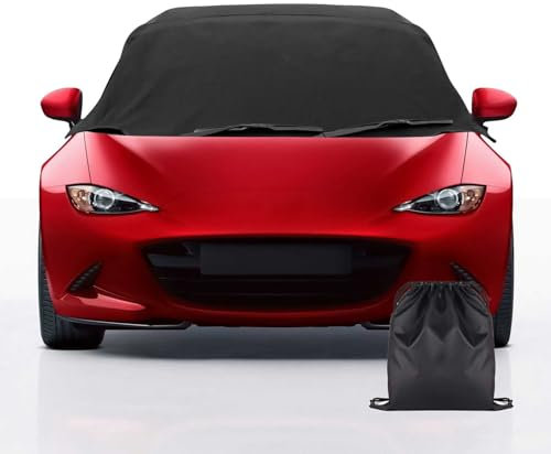 420D Halbgarage für Mazda MX-5 ND 2014-2023, wasserdichte Autoabdeckung 420D Oxford Soft Top Dachschutz Allwetter Halbgarage