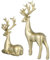 HANABASS 2 Kleine Rentiere Weihnachten Deko Aus Harz, Sitzende Und Stehende Hirschstatue Gold, Room Home Dekoration Für Wohnzimmer Schlafzimmer Büro Schreibtisch Schränke Raumdekoration Figuren