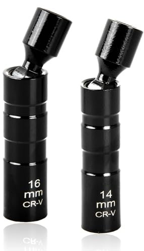 Zündkerzenschlüssel 14mm und 16mm, Universal Magnetisch Zündkerzenschlüssel Set, 2 Stück 3/8 Zoll Steckdose Demontagewerkzeug, Zündkerzenstecker für die Autoreparatur
